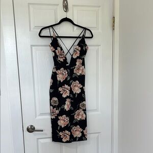 Misguided Floral Black Dress